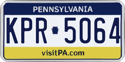 PA license plate KPR5064