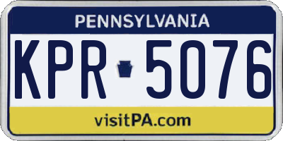 PA license plate KPR5076