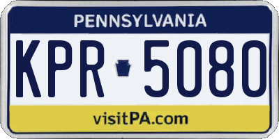 PA license plate KPR5080