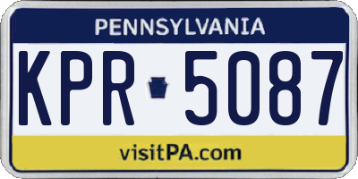 PA license plate KPR5087