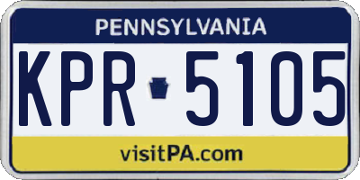 PA license plate KPR5105