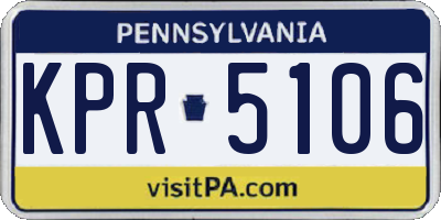 PA license plate KPR5106