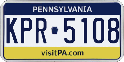PA license plate KPR5108