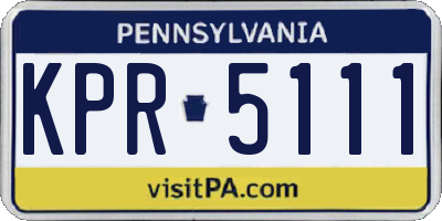 PA license plate KPR5111