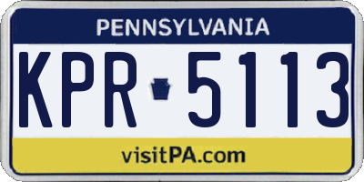 PA license plate KPR5113