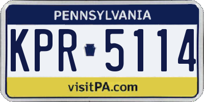 PA license plate KPR5114