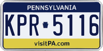 PA license plate KPR5116