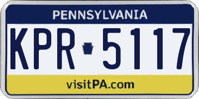 PA license plate KPR5117
