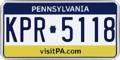PA license plate KPR5118
