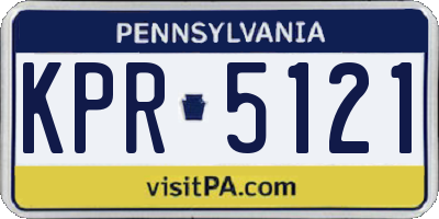 PA license plate KPR5121