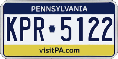 PA license plate KPR5122