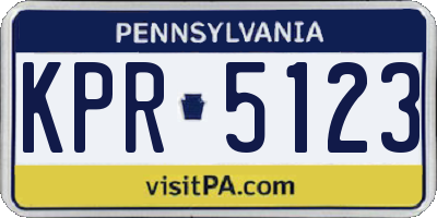 PA license plate KPR5123