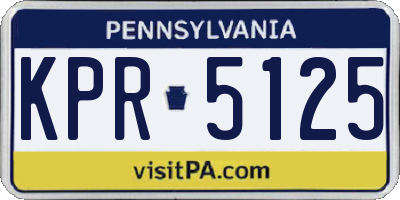 PA license plate KPR5125