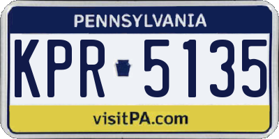 PA license plate KPR5135