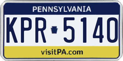 PA license plate KPR5140