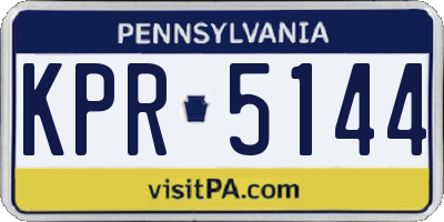 PA license plate KPR5144