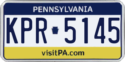 PA license plate KPR5145