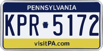 PA license plate KPR5172