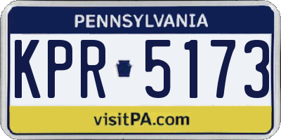 PA license plate KPR5173