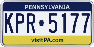 PA license plate KPR5177