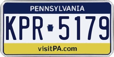 PA license plate KPR5179