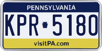 PA license plate KPR5180
