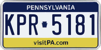 PA license plate KPR5181