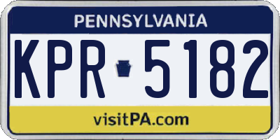 PA license plate KPR5182