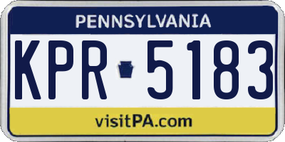 PA license plate KPR5183