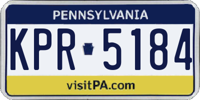 PA license plate KPR5184