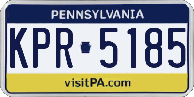 PA license plate KPR5185