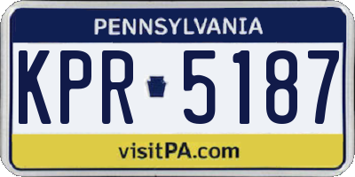 PA license plate KPR5187