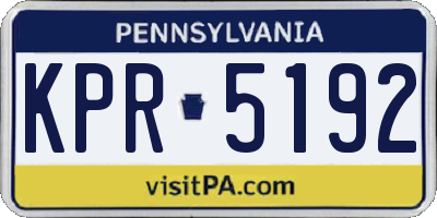 PA license plate KPR5192
