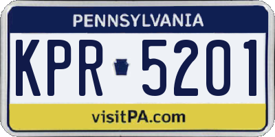 PA license plate KPR5201