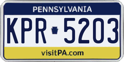 PA license plate KPR5203