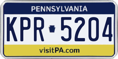 PA license plate KPR5204