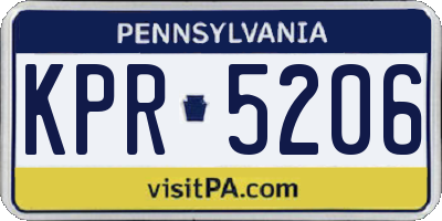 PA license plate KPR5206