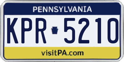 PA license plate KPR5210