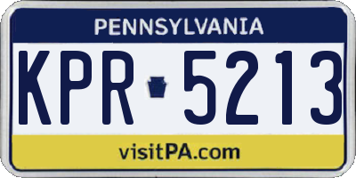 PA license plate KPR5213