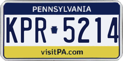 PA license plate KPR5214