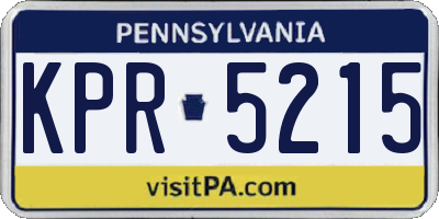 PA license plate KPR5215