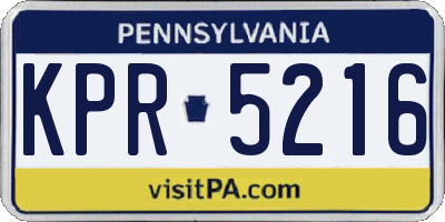 PA license plate KPR5216