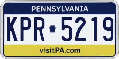 PA license plate KPR5219