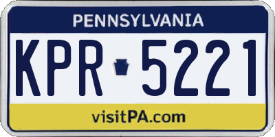 PA license plate KPR5221