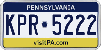 PA license plate KPR5222
