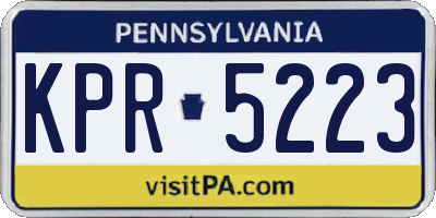 PA license plate KPR5223