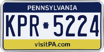 PA license plate KPR5224