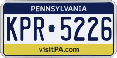 PA license plate KPR5226