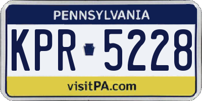 PA license plate KPR5228