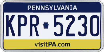 PA license plate KPR5230